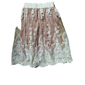 Altar'd State Women's Lace mesh skirt. Nude underlay. Gorgeous. Women's XS
